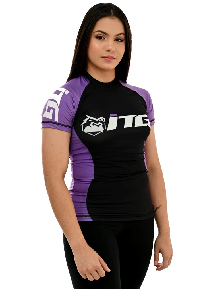 Rash Guard Feminina ITG Manga Curta Roxa