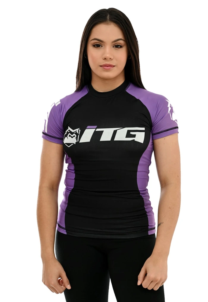 Rash Guard Feminina ITG Manga Curta Roxa