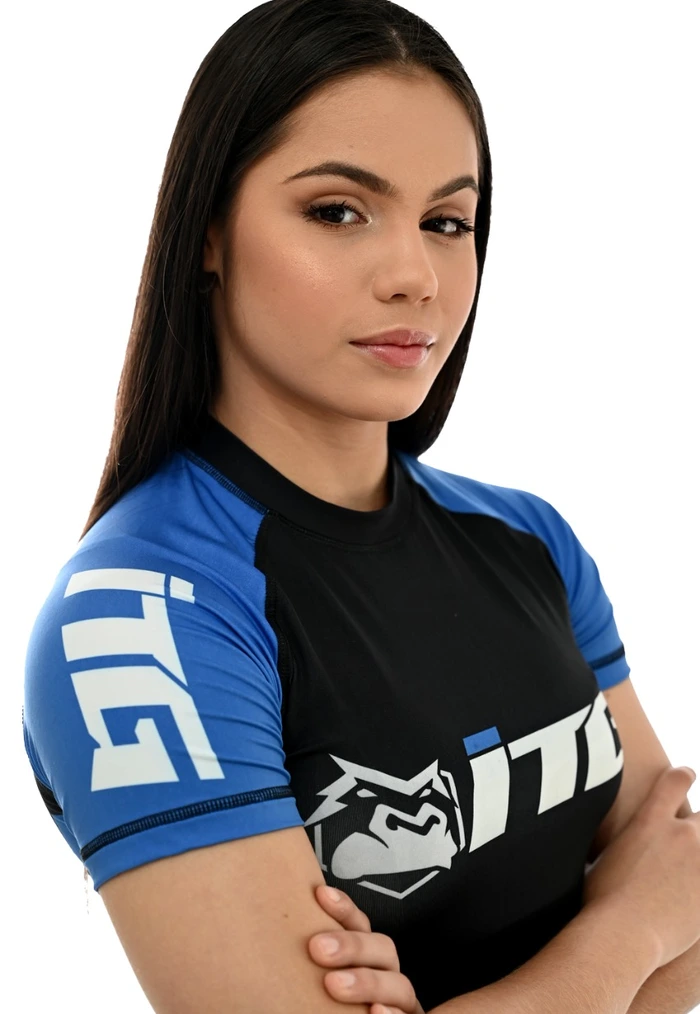 Rash Guard Feminina ITG Manga Curta Azul