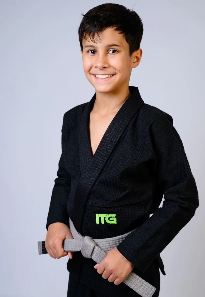 Kimono Infantil In The Guard Green Preto