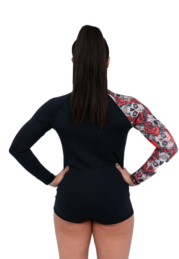 Body Feminino Jiu-Jitsu Red Skull